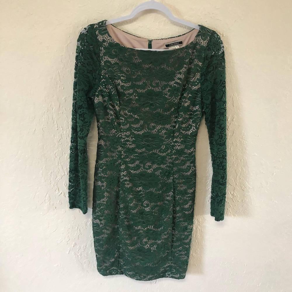 Women’s Green long sleeve lace dress